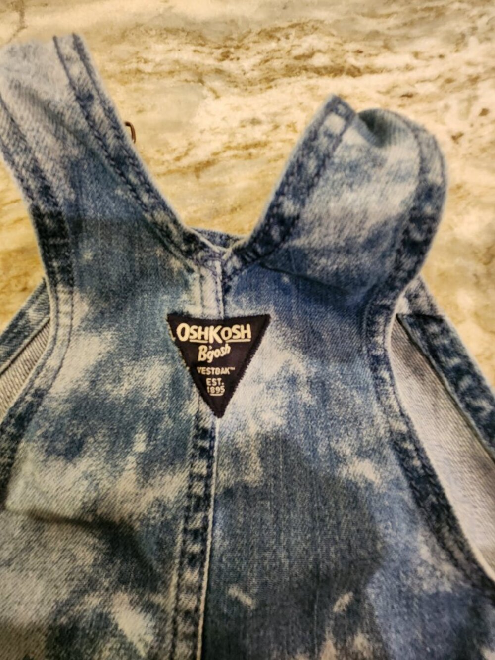 Osh Kosh B'gosh 18 Month Americana distressed overalls - Picture 2 of 3